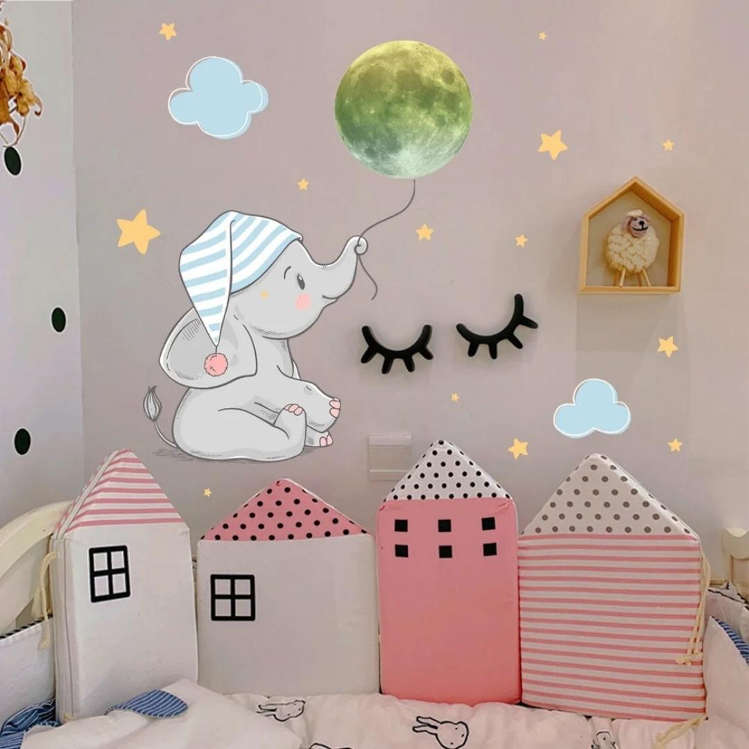 Light-Up Wall Stickers for Children – The Dreaming Elephant &amp; Its Starry Sky